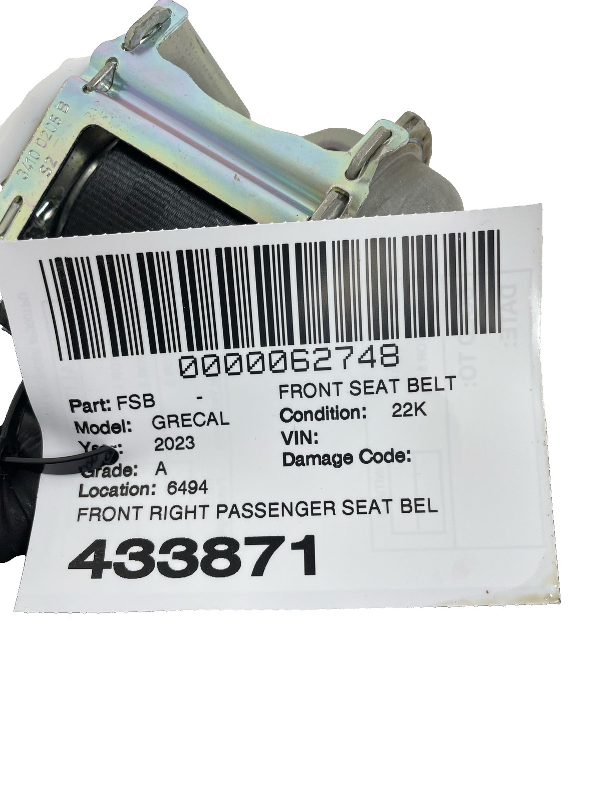 Maserati Grecale Folgore 2023-2026 Front Right Seat belt retractor