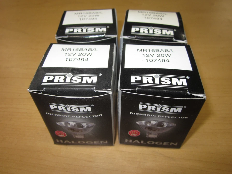 SET OF 4 BRAND NEW PRISM 2 PRONG LIGHT BULB 12V 20W 107494 MR16BAB/L NIB - Image 2 of 4