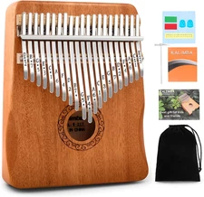 Kalimba Thumb Piano,Yundie Potable 17 Keys Mbira Finger Piano with Tune Hammer a