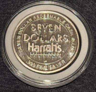 Harrah's Seven Dollar .999 Fine Silver Token Casino Collectors