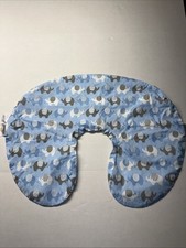 Baby Feeding Nursing Support Boppy Pillowcase Pillow Cover Blue Elephant Pattern