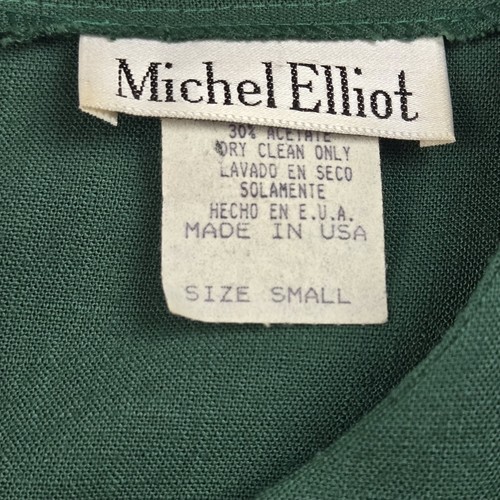 Vintage Michel Elliot Green And Gold Blazer Womens Made In USA Size Small - Picture 4 of 10