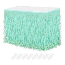 9ft Mint Green Tutu Tulle Table Skirt for Rectangle Tables