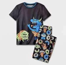 NWT Cat  Jack Boys Size XXL 16/18 2pc Monster Short Sleeve Pants Pajama Set