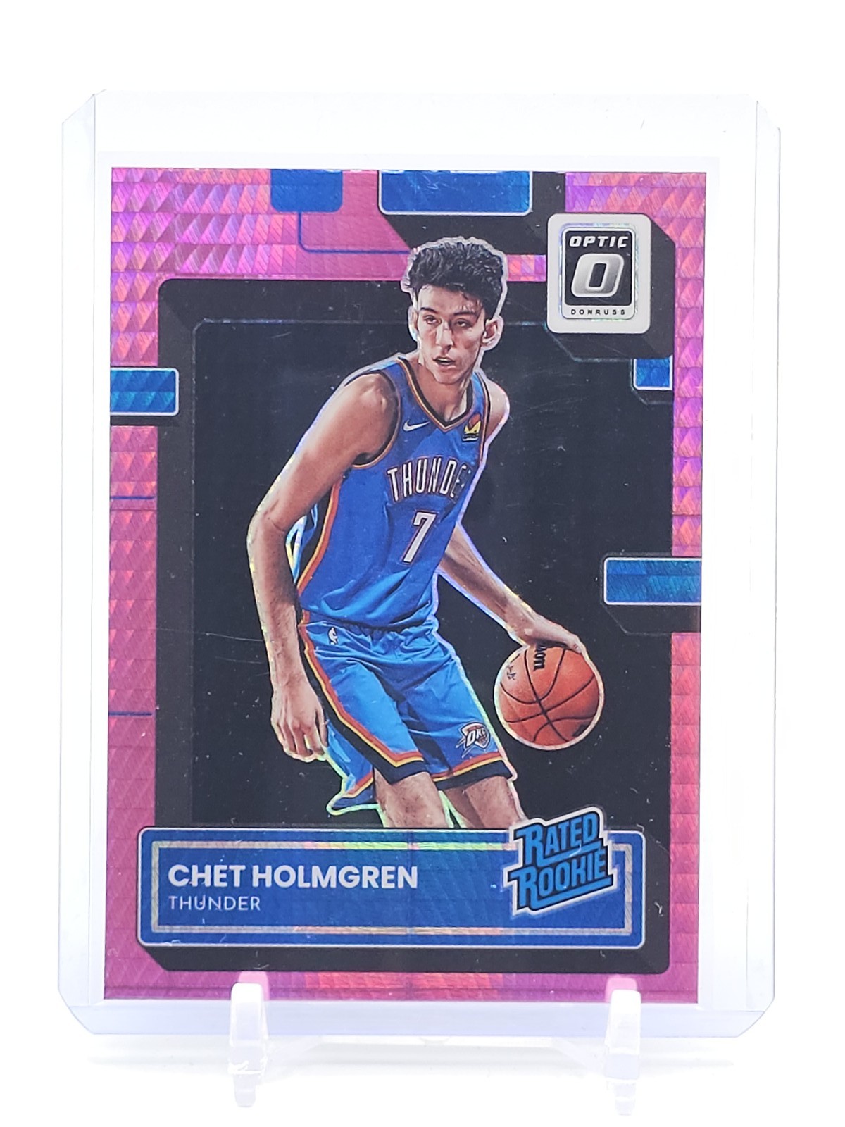 CHET HOLMGREN 2022-23 DONRUSS OPTIC HYPER PINK RATED ROOKIE #208 THUNDER Q6573