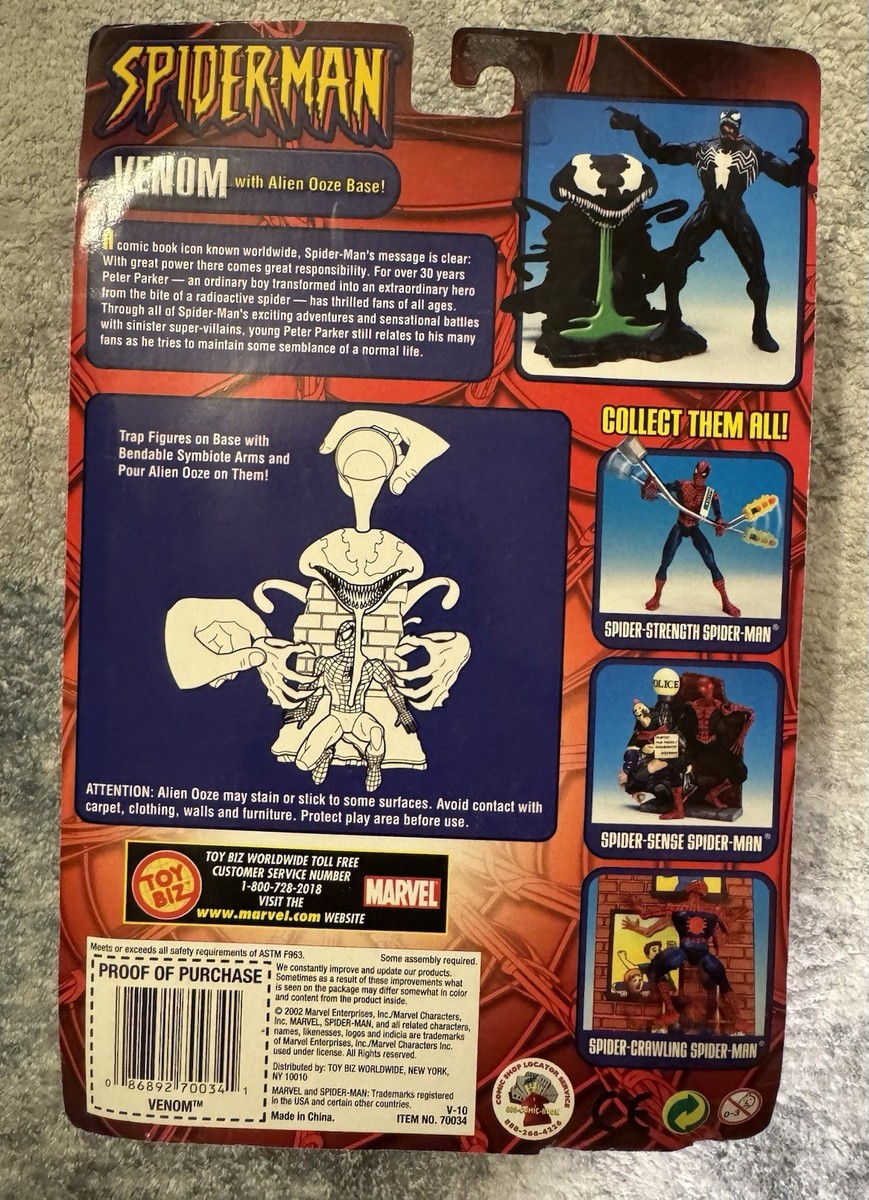 Toy Biz Spider-Man Classics Venom w Alien Ooze Base Vtg 2002