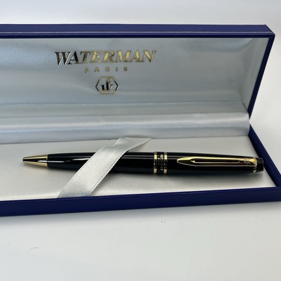 Waterman Expert Black & Gold Twist  Blue Ink Nib Cartridge Gift Exec Boss