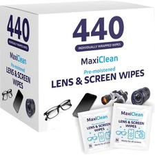 440 Pack Lens Wipes for Eyeglasses - Pre-Moistened Individually Wrapped