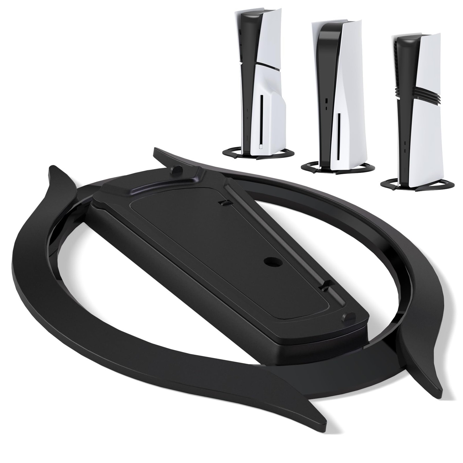 Playvital Supporto Verticale per PS5/Slim/Pro Nero Base Antiscivolo