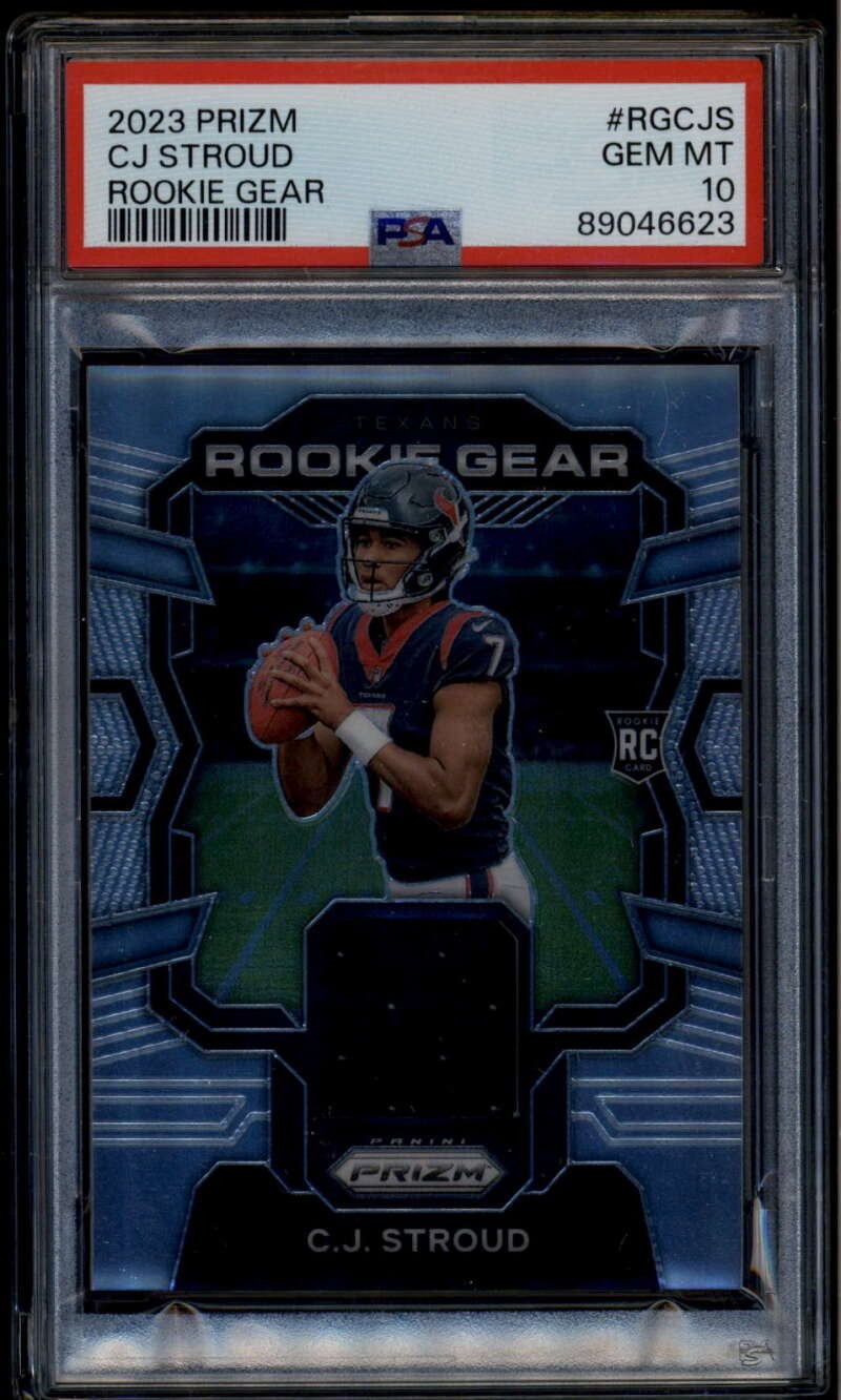 2023 Panini Prizm Rookie Gear 2 CJ Stroud Rookie RC Jersey PSA 10 GEM MT