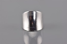 Sterling Silver 20mm Concaved Smooth Statement Band Ring 925 Sz: 8