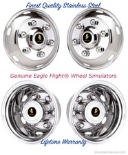 17.5 6 Lug Isuzu Truck Wheel Simulators Genuine Eagle Flight Stainless Steel 17.5 6 Lug Isuzu Truck Wheel Simulators Genuine Eagle Flight Stainless Steel