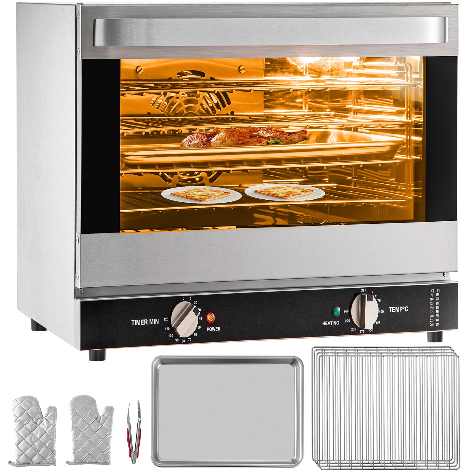 66L Countertop Convection Oven 1800W 4-Tier Toaster Oven w/ Trays 120V