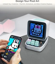 Divoom Ditoo Pro - Retro Pixel Art Bluetooth Speaker - 15 Watt White TESTED