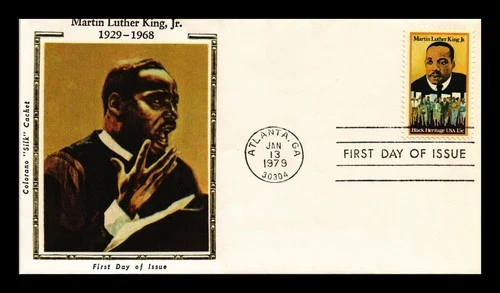 US COVER MARTIN LUTHER KING JR BLACK HERITAGE FDC COLORANO SILK CACHET