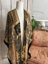 Free People Beguiled Patchwork Burnout Velvet Kimono Multicolor One Size