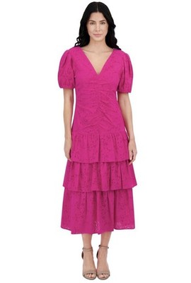 kensie pink dress Fuchsia Bridesmaid Dress Matte Satin Size XS