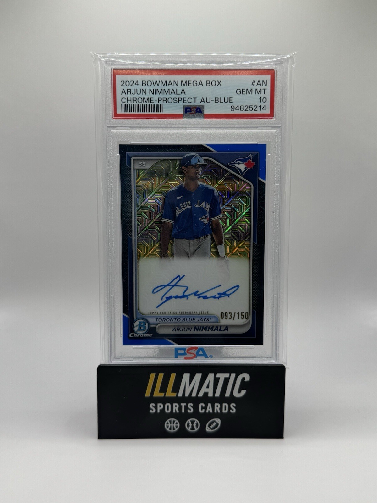 2024 Bowman - Chrome Mega Box Autographs Arjun Nimmala #BMA-AN Blue /150