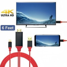 4K USB C to HDMI Cable TV AV Adapter For Samsung Galaxy S8 S9 Plus LG G5 HTC
