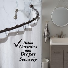 Bath Bliss 44" - 72" Wall Mountable Curved Adjustable Shower Rod in Bronze