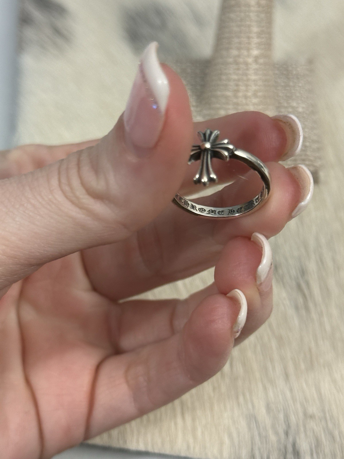 Chrome Hearts Sterling Silver 2011 Cross Logo Stacker Ring 925 CH Size 7 thumbnail 12