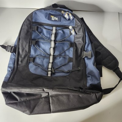 MILLER LITE NAVY BLUE BLACK BACKPACK  16  
