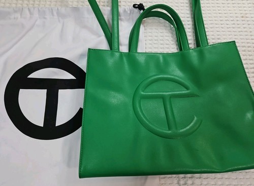 Telfar Green Tote Logo Double Handles Shoulder Strap Magnet Closure w/ Dust Bag