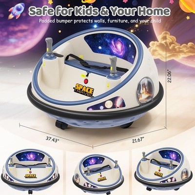 12V 4.5AH Ride on Electric Bumper Car With remote control for Kids White