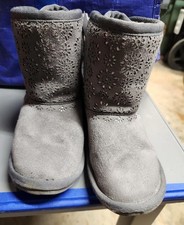 Girls Rampage Faux Shearling-lined Gray Boots girls size 10