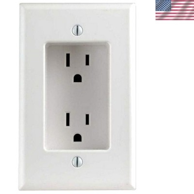 Elegant 15 Amp Recessed Duplex Receptacle - Flush-Mounted Power Solution