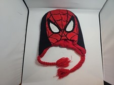 Marvel spiderman knit tassel winter fleece beanie hat osfa