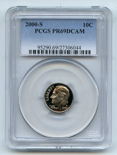 2000-S Roosevelt Dime Proof — photo from the most recent tracked eBay sale