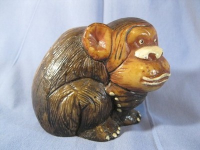SOLID Resin HEAVY! VINTAGE Primate Ape Monkey Figurine TAIWAN Was sold at K-Mart