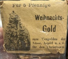 Gold Leaf German unk carat. WWII Trophy Loot. Christmas Weihnacht Craft Vintage