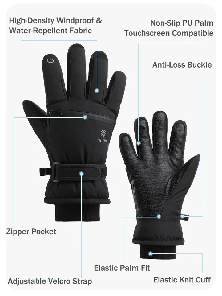 Men's AND WOMEN'S waterproof, Winter Warm Skiing Gloves, Warm Snow Gloves - Image 3 of 4