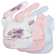 Mess-Proof Baby Bibs for Eating  Waterproof, Wipeable Bibs with Catch-All Po...