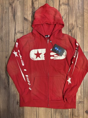 Hellstar Studios Zip Hoodie Red Size Large