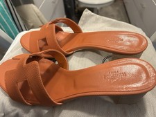hermes sandals Orange Sz 38 7.50 New