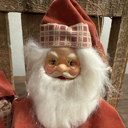 Vintage 1954 Babbo Natale Pixie Elfo Scaffale Sitter Bambola Albero di Natale Ornamenti Decorazione Set/2 - Foto 2 di 8