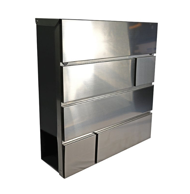 Modern Wall Mounted Postbox - Silver