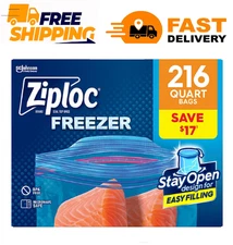 Ziploc Double Zipper Quart Freezer Bags (216 Bags)