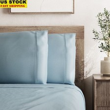 100 Cotton Percale Sheet Set Antimicrobial Deep Pocket 4 Piece Bedding New