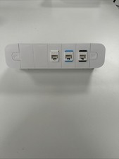 3x CAT6 RJ45 UTP Couplers With Clamp Bracket For Desks 13-40mm Thick White