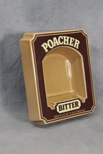 Rare Vintage Poacher Bitter Large Ceramic Pub Ashtray Whitbread Brewery 1970s