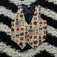 111 Main Vintage 90 s America 4th Of July Graphic Vest Men s Medium
