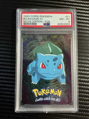 Bulbasaur FOIL PSA 8 - 1999 TOPPS POKEMON THE MOVIE EDT FOIL Graded*BTX