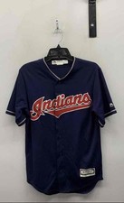 Majestic Women's Cleveland Indians Navy Blue MLB Cool Base Jersey Sz S