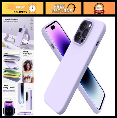 Slim Liquid Silicone Case for iPhone 14 Pro 6.1'' - Soft Gel Rubber, Full Coverag
