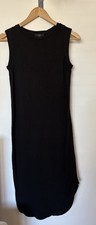J Crew Black Curved Hem Tank Midi Dress Size XXS 