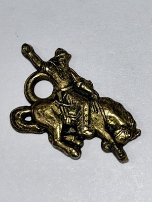 Vintage Western Rodeo Cowboy Riding A Bucking Bronco Charm Vintage Bronc Rider
